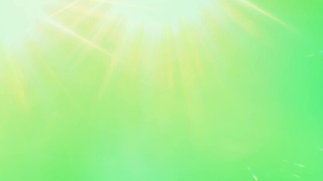 Vibrant green background with radiant sunlight and yellow rays