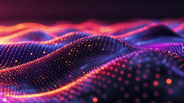Abstract colorful dots pattern with vibrant wave effect