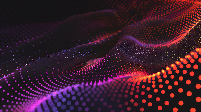 Abstract colorful dots pattern with vibrant wave effect