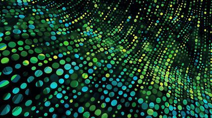 Obraz premium Abstract colorful dots pattern with vibrant wave effect
