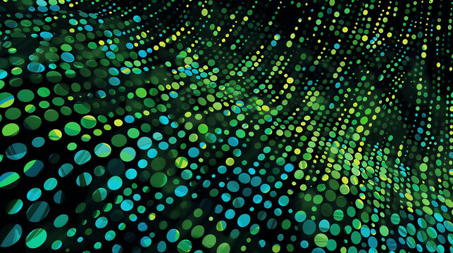 Abstract colorful dots pattern with vibrant wave effect