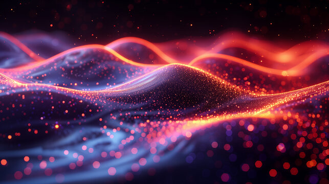 Abstract colorful dots pattern with vibrant wave effect