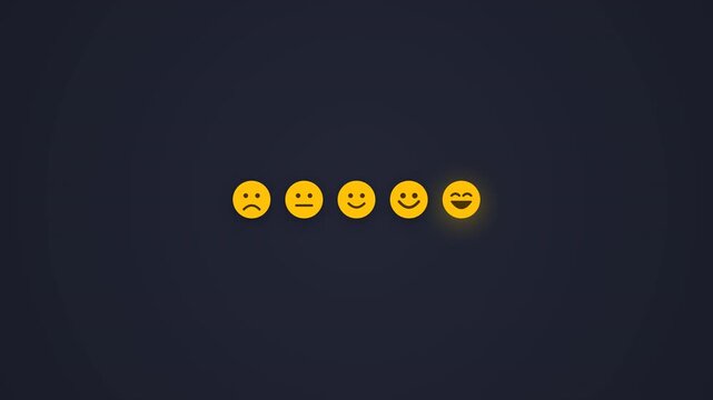 Emotion Rating Scale Animation with Progressive Faces from Sad to Happy Ideal for Feedback and User Experience Surveys