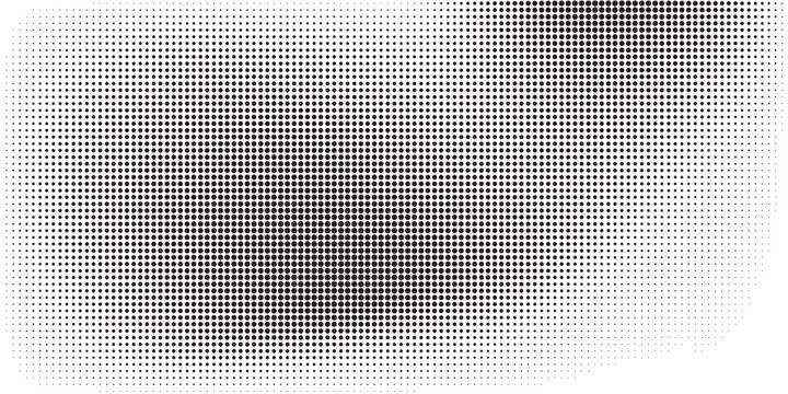 Monochrome halftone background with a gradient of dots creating a modern and minimalist design element EPS vector