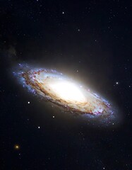 Obraz premium A spiral galaxy with a bright center and vibrant colors