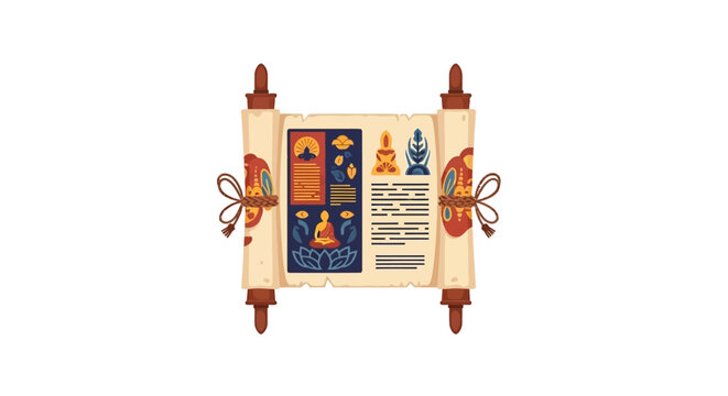 Ancient Torah Scroll Jewish Religious Text.