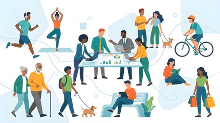 Fototapeta premium vector illustration of people