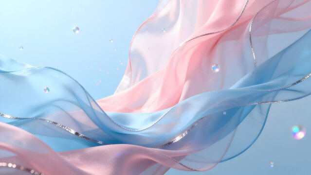 Flowing fabric with light effects