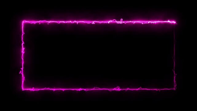 Neon pink electric rectangular frame overlay with glowing energy border