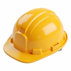 Fototapeta premium Yellow Construction Safety Hard Hat 3D Icon Isolated on White Background