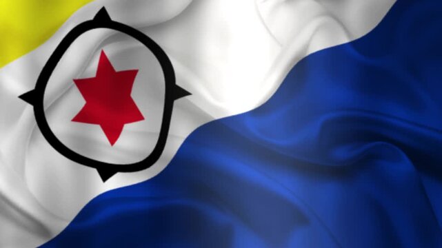 Flag of Bonaire, Bonaire 3D Animation flag waving in the wind. 4K Bonaire Flag Animation waving with fabric texture.
