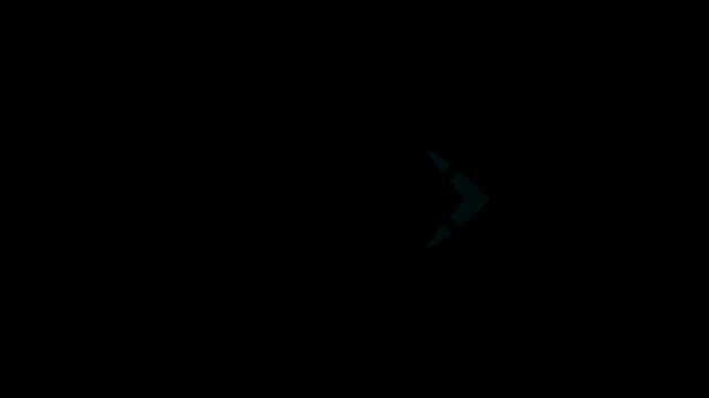Right-directional arrow loop animation. transparent background. Motion graphics of concept. animation 4k video