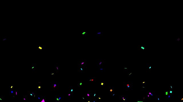 Colorful confetti blast animation transparent background 4k. Colorful Isolated Confetti party popper Explosion. confetti Blast Realistic On Transparent Background. Green Screen Alpha Matte Channel..