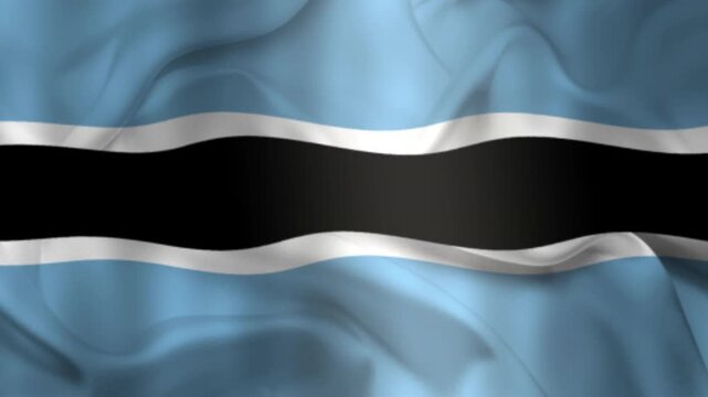 Flag of Botswana, Botswana 3D Animation flag waving in the wind. 4K Botswana Flag Animation waving with fabric texture.
