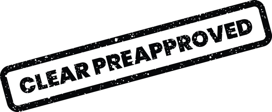 Distinctive preapproved grunge stamp design for indicating official endorsement or prior acceptance status