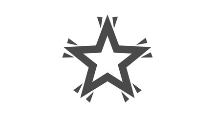 A striking black starburst graphic dominates a stark white background featuring sharp fragmented points © grvect02