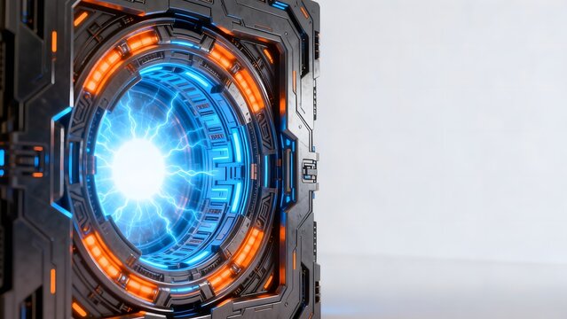 Futuristic scifi portal with glowing energy