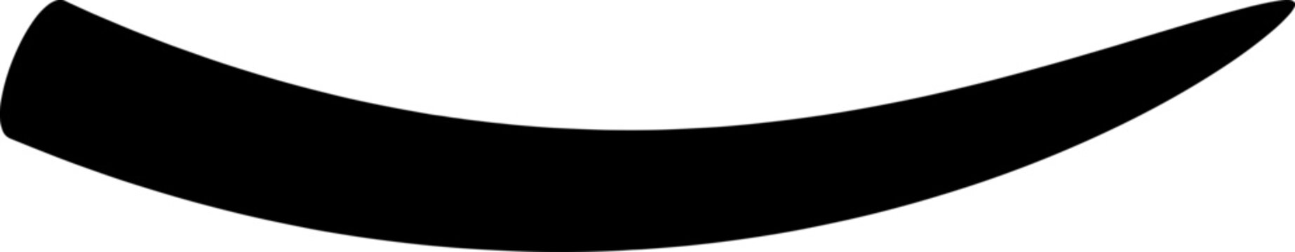 Curved animal horn silhouette with a sharp point