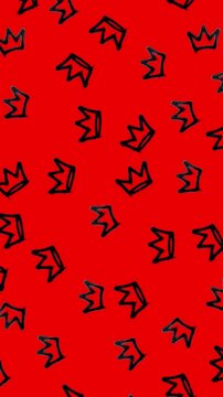 Emo background, vertical background. Crown Street Art Seamless Pattern with Urban Graffiti Style