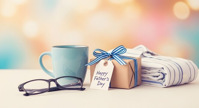 Heartwarming father day gifts coffee mug tie and glasses celebrating dad's special day