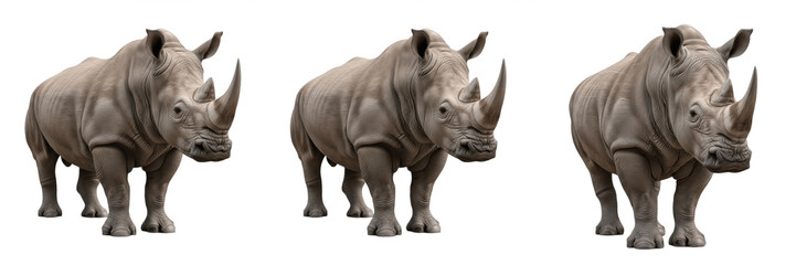 Majestic African Rhinoceros PNG, Wild Rhino Safari Animal Isolated on Transparent Background, Zoo Wildlife Nature Conservation Clipart. © laskhar
