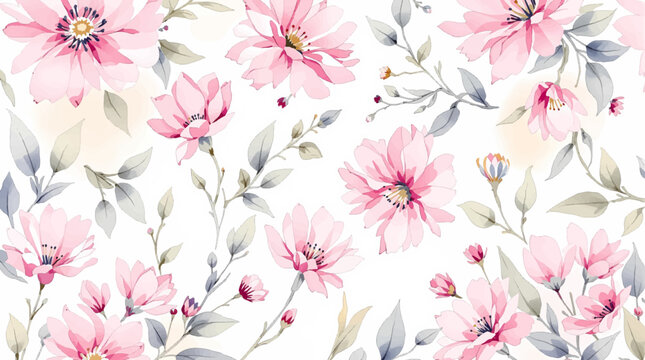 Delicate pastel flowers creating a romantic frame layout