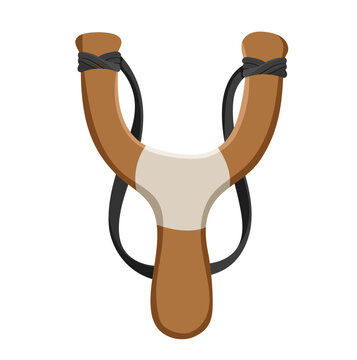 Wooden Slingshot Illustration Isolated on White Background