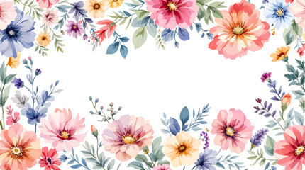 Obraz premium Soft decorative flower frame with subtle artistic textures
