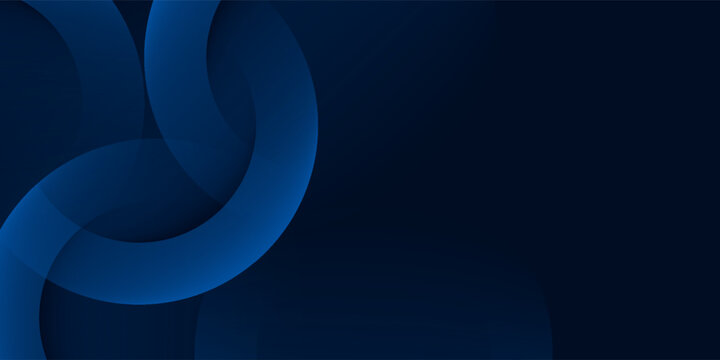 Abstract blue wavy lines on circle  gradient background, modern tech banner.