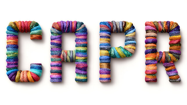 Colorful braided cord capital letters Stock Vector