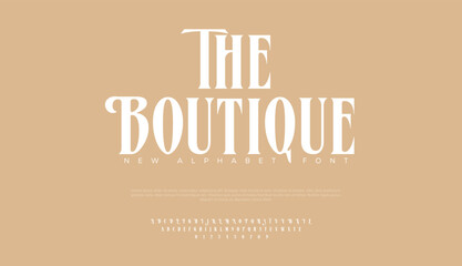 Modern elegant beauty font alphabet logo. Typography beautiful minimal classic luxury letter serif fonts fashion wedding vintage retro logos. vector illustration ©  Fontera 