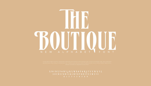 Modern elegant beauty font alphabet logo. Typography beautiful minimal classic luxury letter serif fonts fashion wedding vintage retro logos. vector illustration