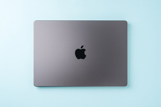 Antalya, Turkey - April 21, 2026: Top view of new MacBook Pro M5 Pro