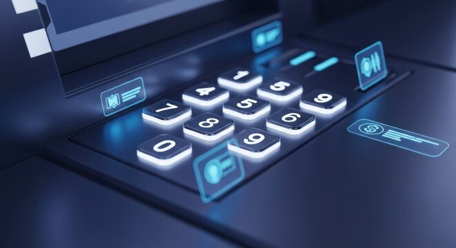 Futuristic keypad with digital interface