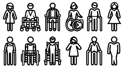 Obraz premium Inclusivity line editable icon set. Editable stroke. Vector illustration Stock Vector