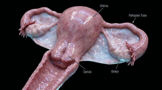 Realistic Female Pelvic Internal Organs Anatomy Visualization