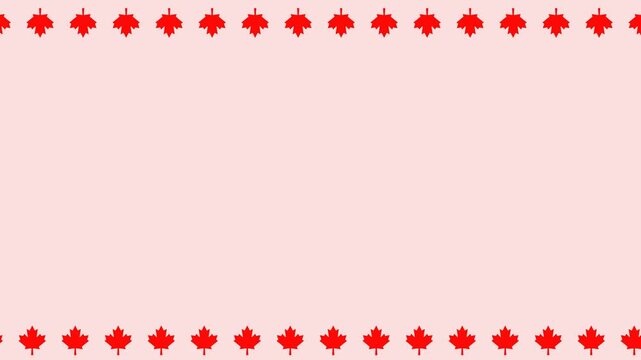 Canada Day background with animated red maple leaf illustration copy space area