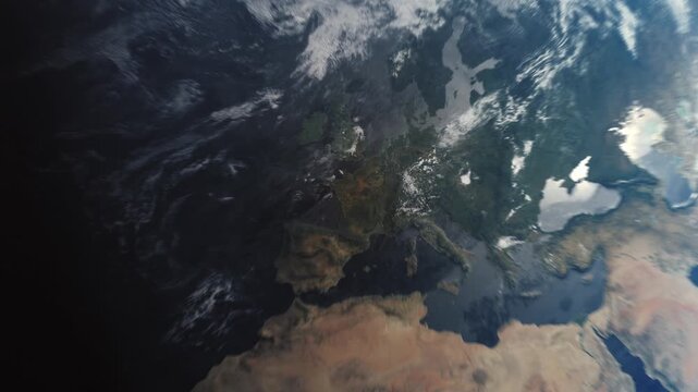 Earth Zoom from Space into Clouds over Paris, France &ndash; Cinematic 4K ProRes 422 HQ