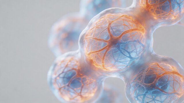Molecular structure with interconnected nodes