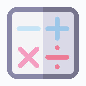 Calculator Math Finance Vector Icon, Isolated Flat Style Vector Icon