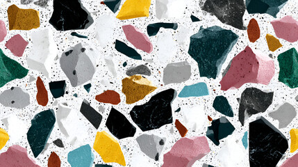 Fototapeta premium terrazzo floor seamless pattern background, stone concrete texture surface for interior and exterior. Stock Illustration