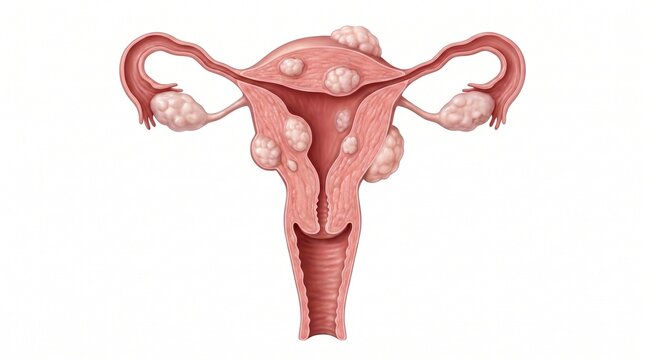 Realistic Human Uterus Fibroids and Leiomyoma Anatomy