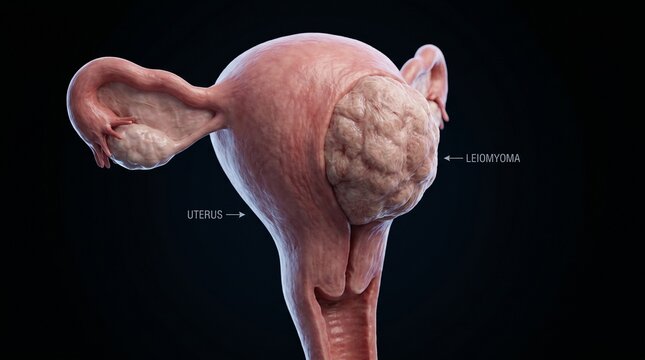 Realistic Human Uterus Fibroids and Leiomyoma Anatomy