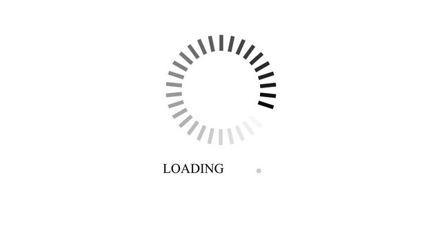Loading black circle icon animation on white background. Charging upload download loading bar footage.Buffering and buffering icon animation, Loading circle icon animation.