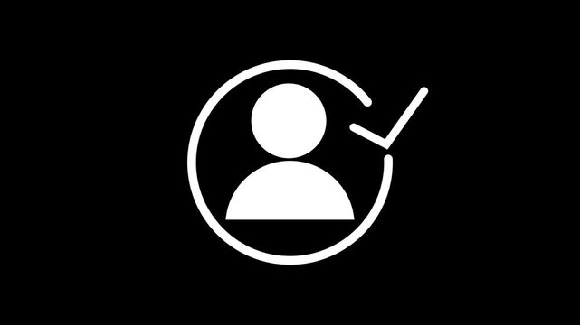 Loading circle animation, Animation spinning load icon with alpha layer black background, waiting for download.