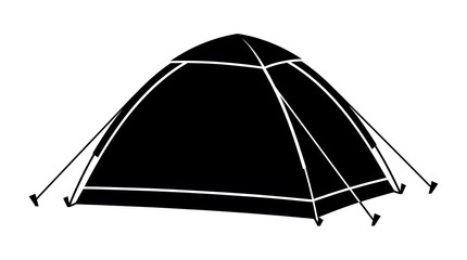 minimalist black camping tent icon isolated on white background vector illustration © MDNAZMUL