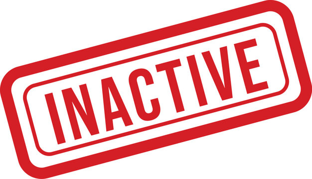 Red 'inactive' stamp on white background status and alert symbolism