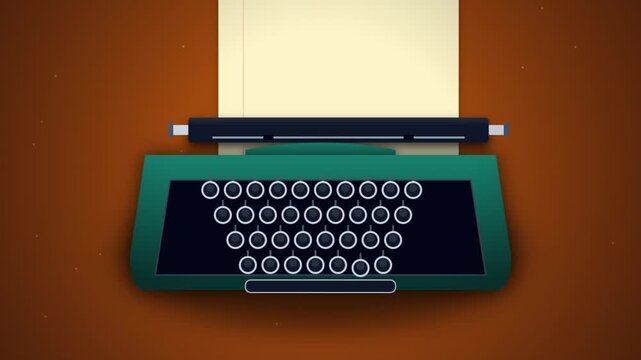 Animated vintage typewriter typing the words 'Dear Future' on a sheet of paper
