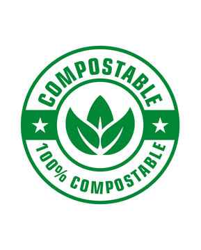 100% Compostable vector sign