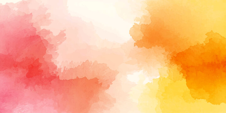 A vintage grunge art illustration of an abstract watercolor background featuring a colorful splash of pink, orange, and yellow fire ink paint patterns on old paper texture